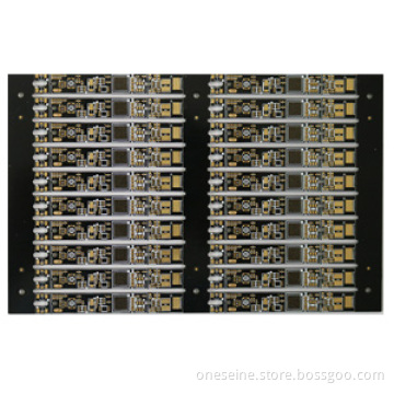 4 Layer Black Soldermask Immersion Gold High TG PCB Board In Panel Format